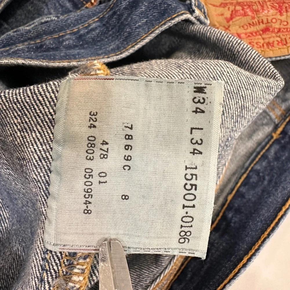 Levi's 501 Straight Leg Jeans Mens 34x34 Medium Wash Button Fly | Heritage Denim